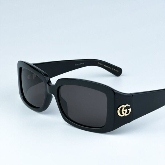 NEW Gucci GG1403S 001 Black Grey Unisex Rectangle Sunglasses GG 1403S main image 7